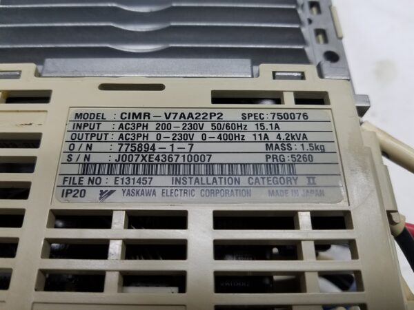 YASKAWA CIMR-V7AA22P2 INVERTER 200V 3PH 2.2kW - Image 6