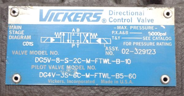 NEW VICKERS DG5V-8-S-2C-M-FTWL-B-10 VALVE DG4V-3S-6C-M-FTWL-B5-60 02-329123 - Image 6