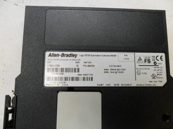 ALLEN BRADLEY 1756-L72S SER B LOGIX 5572S CONTROLLER 1756-L72 - Image 4
