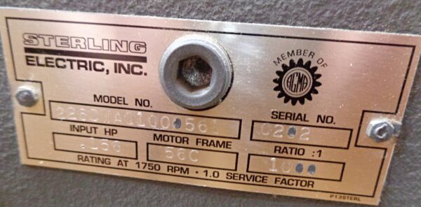 NEW STERLING ELECTRIC 226DWAQ1000561 WORM SPEED REDUCER, 1000:1 FR: 56C - Image 5
