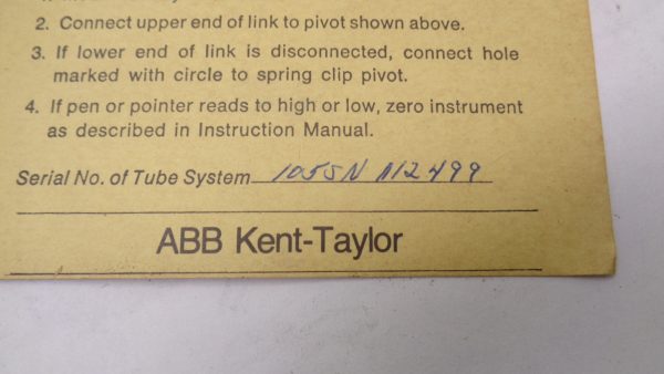 NEW ABB KENT TAYLOR SPR-60065, 1055N112499, RANGE 0/10000 PSI FILL DC702 CAP 5FT - Image 5