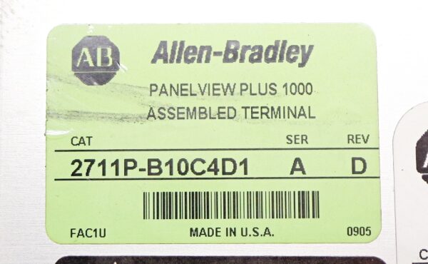 ALLEN BRADLEY 2711P-B10C4D1 /A PANELVIEW PLUS 1000 2711P-RP1 /C 2711P-RDB10C /B - Image 7
