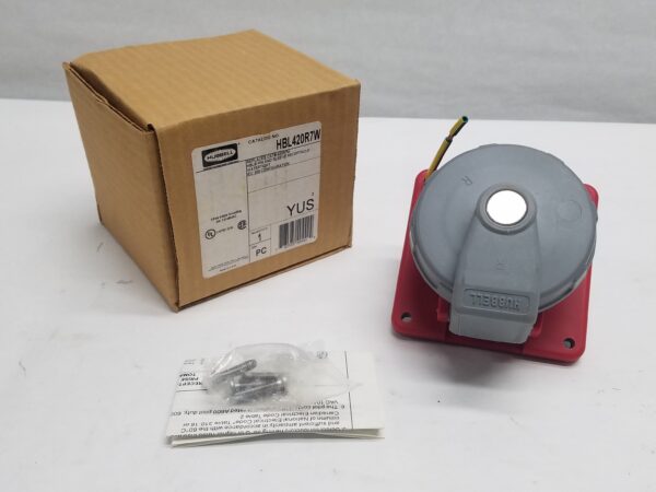 NEW HUBBELL HBL420R7W PIN AND SLEEVE RECEPTACLE, WATERTIGHT 20A 480VAC