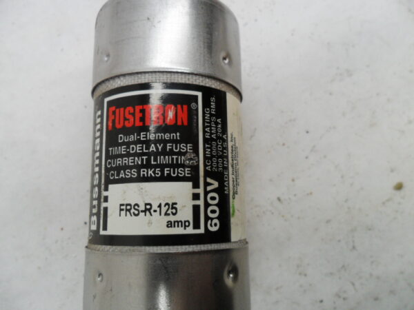 LOT OF 3 FUSETRON FRS-R-125 TIME DELAY FUSE 125A 600VAC - Image 4
