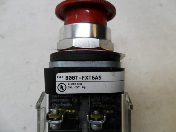 ALLEN BRADLEY 800T-FXT6A5 /T EMERGENCY STOP BUTTON W/ (2) 800T-XD4 /E - Image 5