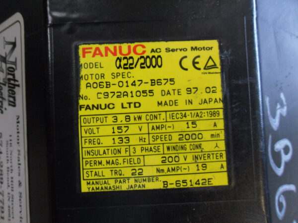 REPAIRED FANUC A06B-0147-B675 AC SERVO MOTOR *SEE PICS* - Image 10