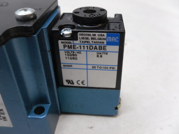 NEW MAC 6311D-000-PM-111DA SOLENOID VALVE W/ PME-111DABE COIL - Image 5