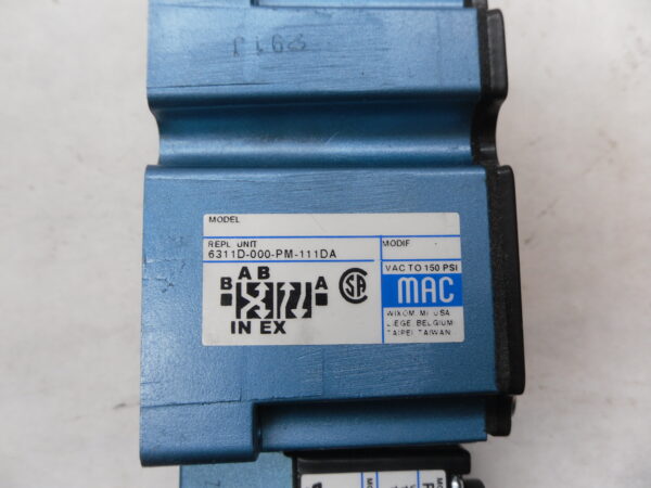 NEW MAC 6311D-000-PM-111DA SOLENOID VALVE W/ PME-111DABE COIL - Image 6