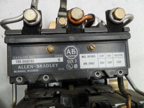 ALLEN BRADLEY 709-DOD103 /K SIZE 3 STARTER W/ 73A86 110/120V 50/60HZ 709-D0D103 - Image 7