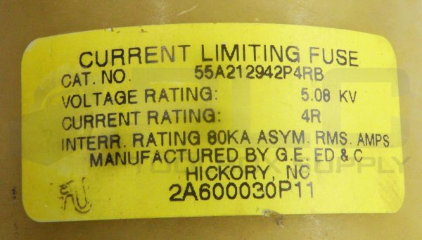 GENERAL ELECTRIC 55A212942P4RB FUSE 5.08KV 4R 80KA 2A600030P11 - Image 4