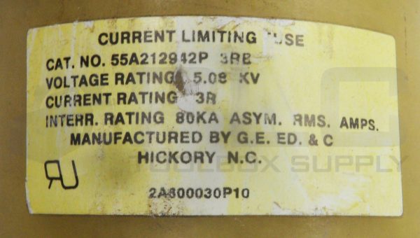 GENERAL ELECTRIC 55A212942P3RB FUSE 5.08KV 3R 80KA 2A600030P10 - Image 4