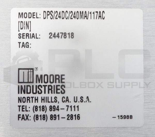 MOORE INDUSTRIES DPS/24DC/240MA/117AC DPS POWER SUPPLY 24VDC 240MA 117VAC - Image 4