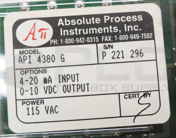 NEW ABSOLUTE PROCESS INSTRUMENTS API 4380 G ISOLATED TRANSMITTER 0-10VDC 115VAC - Image 5