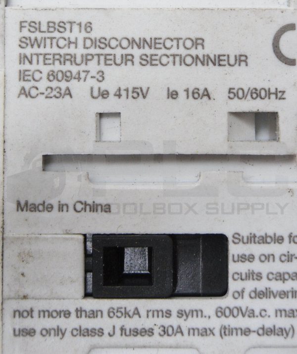 FERRAZ SHAWMUT FSLBST16 TOGGLE LOAD BREAK SWITCH 16A 50/60HZ 3PH 600VAC - Image 5