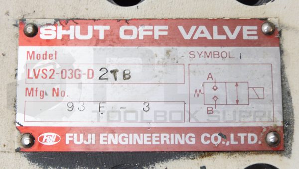 FUJI ENGINEERING LVS2-03G-D2TB SHUT OFF VALVE - Image 5