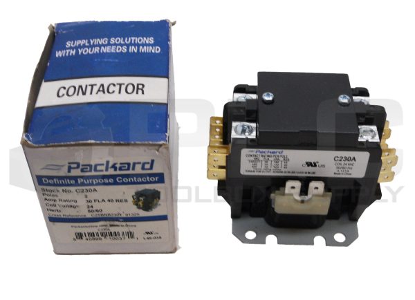 LOT OF 5 NEW PACKARD C230A DEFINITE PURPOSE CONTACTOR 2 POLES 600VAC 50/60HZ - Image 2