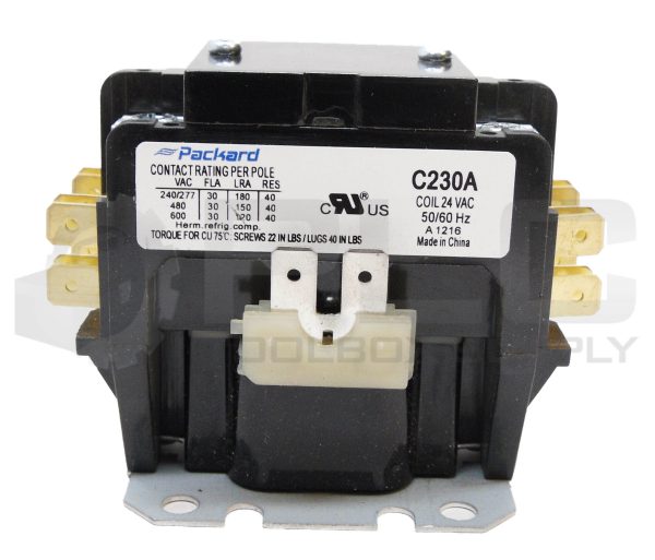 LOT OF 5 NEW PACKARD C230A DEFINITE PURPOSE CONTACTOR 2 POLES 600VAC 50/60HZ - Image 3