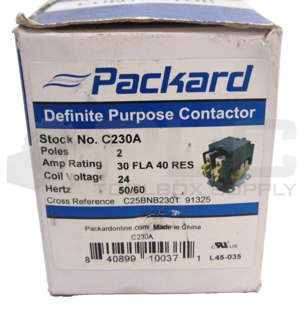 LOT OF 5 NEW PACKARD C230A DEFINITE PURPOSE CONTACTOR 2 POLES 600VAC 50/60HZ - Image 6