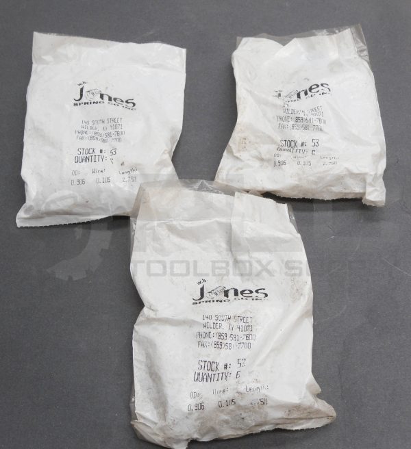 LOT OF 3 SEALED NEW BAG OF 6 JONES SPRING CO 53 SPRING 2.750" TOTAL 18 *READ*