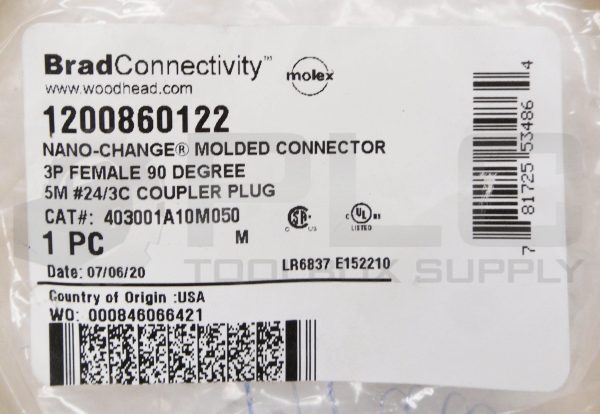 SEALED NEW WOODHEAD 403001A10M050 CONNECTOR CABLE 3P FEMALE 5M - Image 6