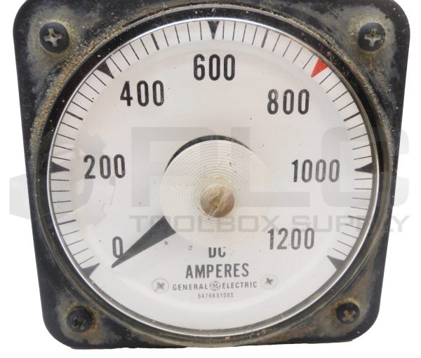GENERAL ELECTRIC 6476K51065 DC AMMETER 0-1200 DC AMPS - Image 4