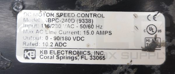 KB ELECTRONICS KBPC-240D DC MOTOR SPEED CONTROL 115/230VAC 50/60HZ 15.0A - Image 4