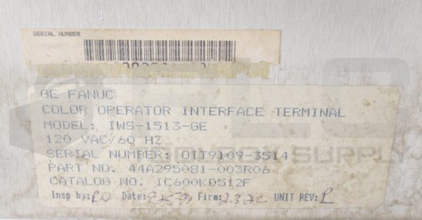 GE FANUC IWS-1513-GE OPERATOR INTERFACE TERMINAL 120VAC 60HZ - Image 8