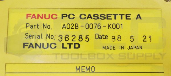 FANUC A02B-0076-K001 PC CASSETTE A - Image 5
