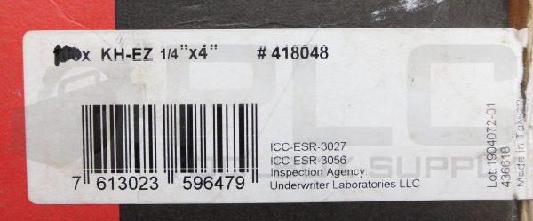 NEW BOX OF 72 HILTI KH-EZ CONCRETE SCREW ANCHORS 1/4" X 4" 418048 *READ* - Image 4