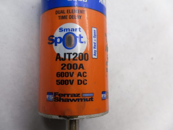 FERRAZ SHAWMUT AJT200 DUAL ELEMENT TIME DELAY FUSE 200A 600VAC 500VDC - Image 5