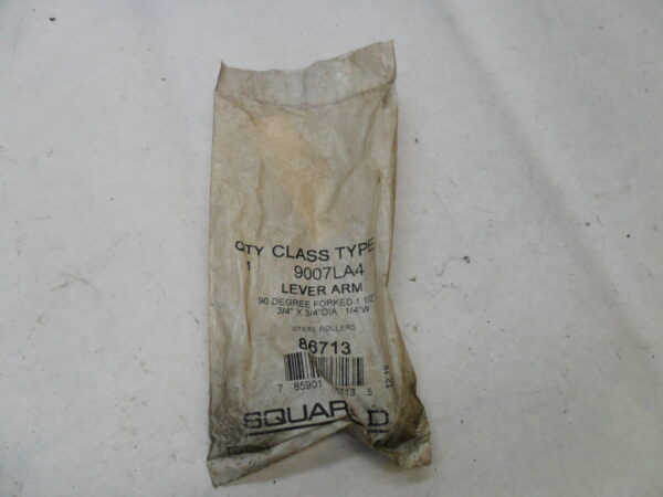 SEALED NEW SQUARE D 9007 LA-4 LEVER ARM 90DEG 1-1/2"L X 3/4"DIA X 1/4" W 86713 *READ*
