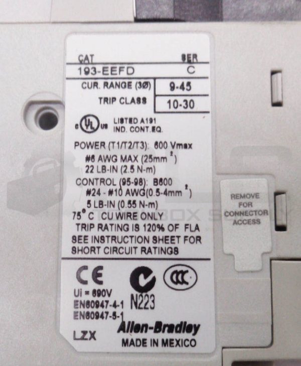 NEW ALLEN BRADLEY 193-EEFD /C OVERLOAD RELAY E1 PLUS 193EEFD SER.C - Image 6