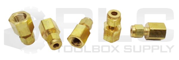 LOT OF 5 NEW PARKER BRASS FEMALE TUBE CONNECTOR 1/4" TUBE x 1/2" ID THREAD NPT