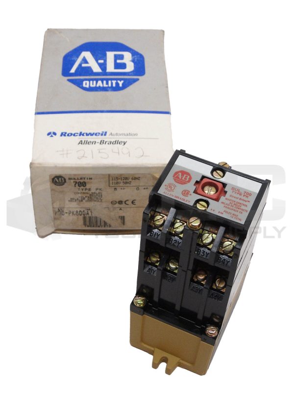 NEW ALLEN BRADLEY 700-PK800A1 /B CONTROL RELAY 115-120V 50/60HZ *READ*