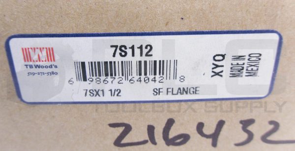 SEALED NEW TB WOODS 7S112 COUPLING FLANGE 1-1/2" BORE - Image 3