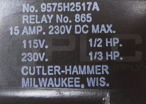 NEW CUTLER HAMMER 9575H2517A CONTROL RELAY 15A 230VDC 1/2HP - Image 6