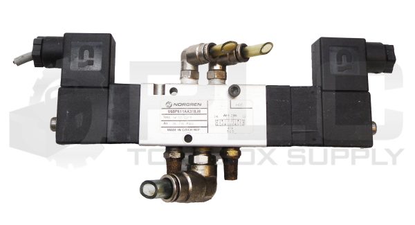 NORGREN V60P611AA318JB PNEUMATIC SOLENOID VALVE W/ (2) 13J COIL