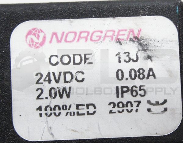 NORGREN V60P611AA313JB PNEUMATIC SOLENOID VALVE W/ (2) 13J COIL - Image 4