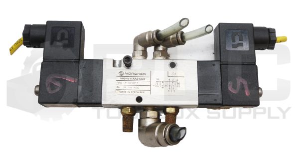 NORGREN V60P511AA313JB PNEUMATIC SOLENOID VALVE W/ (2) 13J COIL