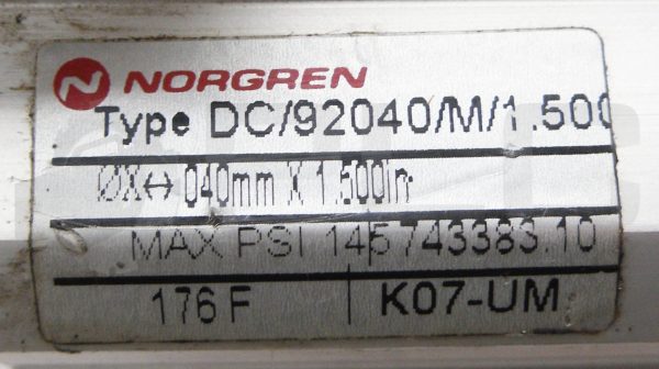 NORGREN DC/92040/M/1.500 PNEUMATIC CYLINDER 145PSI - Image 4