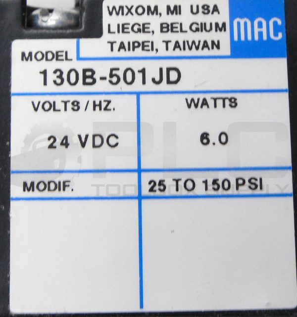 MAC VALVES 130B-501JD SOLENOID VALVE COIL 24VDC 6.0W - Image 4