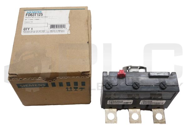 NEW SIEMENS FD63T125 TRIP UNIT 3P 125A 600V