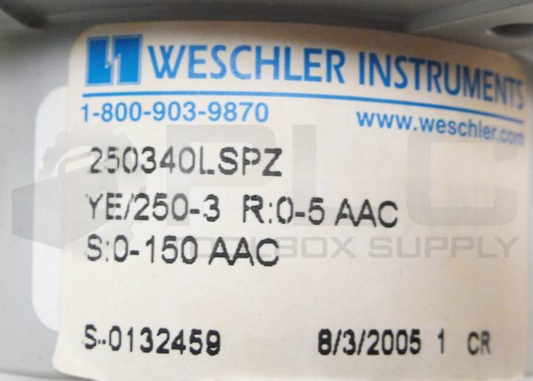 NEW YOKOGAWA WESCHLER INSTRUMENTS 250340LSPZ PANEL METER 0-150A *READ* - Image 5