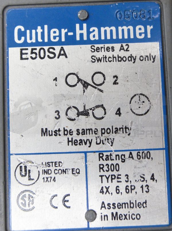 CUTLER HAMMER E50SA /A2 LIMIT SWITCH BODY W/ E50RA /A1 RECEPTACLE - Image 5