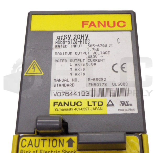 FANUC A06B-6124-H103 SER C aiSV 20HV SERVO AMPLIFIER *READ* - Image 5
