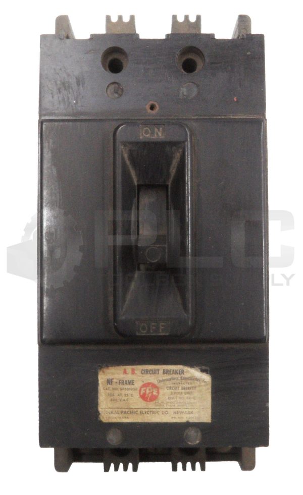 FEDERAL PACIFIC ELECTRIC CO NF631050 CIRCUIT BREAKER 50 AMP 600VAC 3 POLE - Image 3