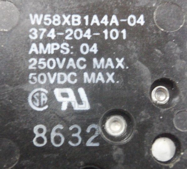 POTTER & BRUMFIELD W58XB1A4A-04 THERMAL CIRCUIT BREAKER 4A 250VAC 50VDC - Image 3