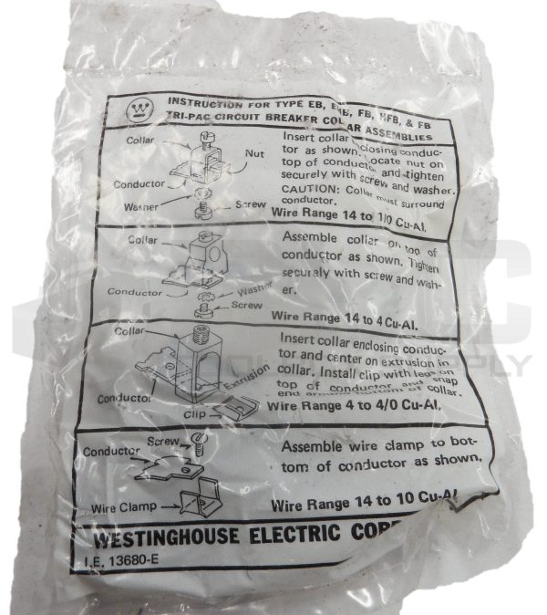 NEW LOT OF 4 WESTINGHOUSE 624B100G02 CIRCUIT BREAKER LUG TERMINAL KIT *READ* - Image 4