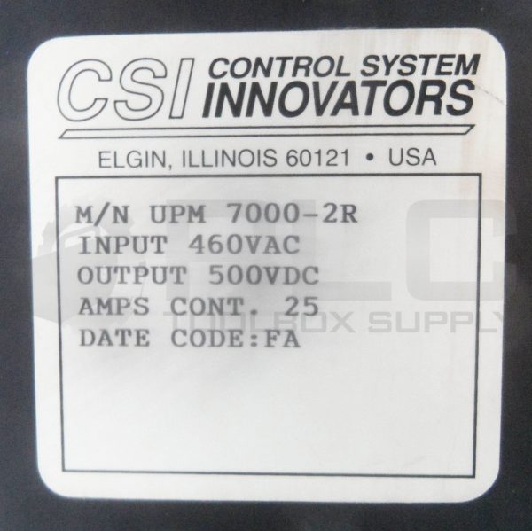 CONTROL SYSTEM INNOVATORS UPM 7000-2R POWER MODULE 460VAC IN 500VDC OUT 25A - Image 7
