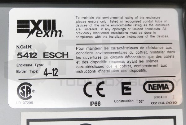 EXM 5412 ESCH INDUSTRIAL CONTROL PANEL ENCLOSURE TYPE 4-12 - Image 6